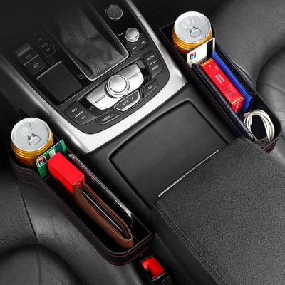 China Business PU Car Seat Isofrequency Repeater Leather Organizer with Cup Holder for Universal Car Automobile for sale