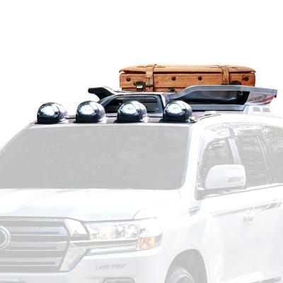 China Waterproof Aluminum Alloy Car Roof Rack Carrier Box Roof Luggage Rack With Light For Land Cruiser LC200 Prado Patrol for sale