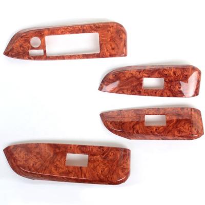 China Luxury Yellow Peach Car Accessories Interior Door Lock Panel Cover Wood Trim For Toyota for sale