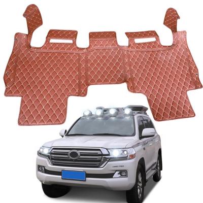 China Car Interior PVC Leather Car Dustproof Mats Waterproof Full Set Foot Mats Carpet for Landcruiser LC200 for sale