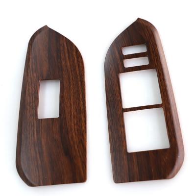 China Car Luxury Interior Peach Window Push Switch Button Decoration Panel Cover Wood Trim For Prado 2010-2018 for sale