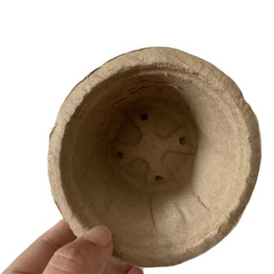 China Wrinkled Pulp Biodegradable Molded Paper Pulp Garden Flower Pot For Seedling for sale