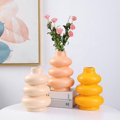 China Modern style home ceramic hydroponic color central institute creativity vase decoration office desktop accessories for sale