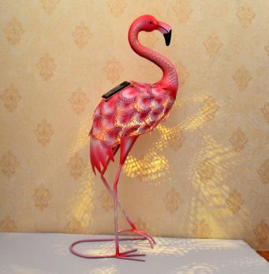 China Contemporary popular outdoor home decoration flamingo with lights and wings for sale