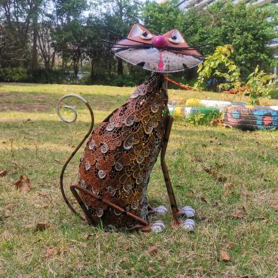 China Contemporary hot selling outdoor home decoration manual cat shaped garden accessories customization for sale