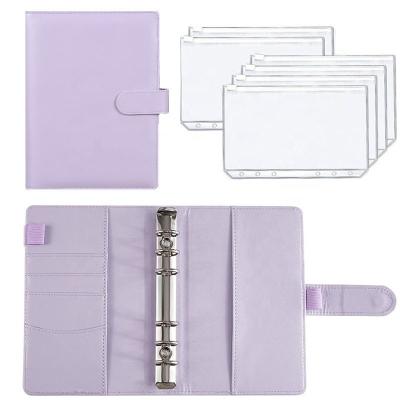 China Printed Leather Binder Budget PlannerPockets PU Expense Budget Covers Notebook Cash Writing Notebook for sale