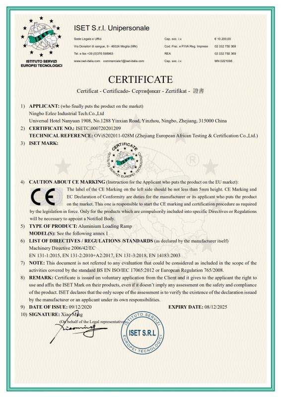 CE - Ningbo Ezlee Industrial Tech. Co., Ltd.