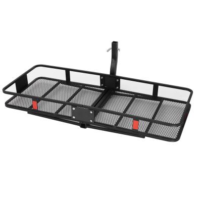 China Steel Hitch Basket Style Mount Folding Cargo Carrier Luggage Rack With 500lbs Loading Capacity Fits For 2