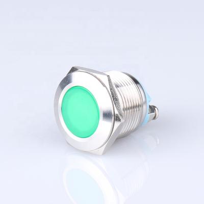 China Indicator 19mm Blue Dot Illuminated Led Indicator Black Aluminum Push Button Switch for sale