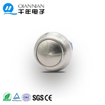 China QIANNIAN Momentary 12mm mirco 12mm high quality domed head on screw pin micro 2P metal mic switchbutton for sale