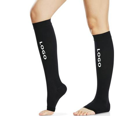 Κίνα Breathable Comfortable Sleeve Toe Functional Stocking Athletic Open Leg Football Support Medical Calf Compression Support προς πώληση