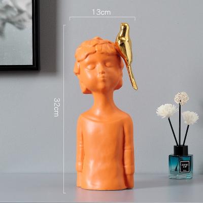 China Light green luxury interior ceramic ornaments home decoration room kids decoration accessories home decor orange light for sale