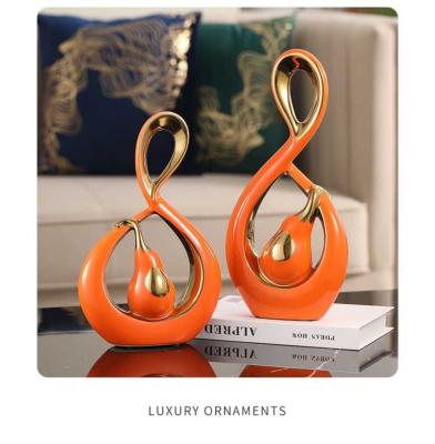 China Orange Modern Home Luxury Ceramic Ornaments Room Decoration Kids Accessories Decor Home Decor for sale