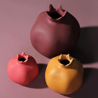 China INS Beautiful Purple Red Yellow Ceramic Vases For Modern Home Decor In Living Room Balcony Study for sale