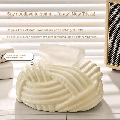 China Luxury Light Luxury Beige Silver Design Style Ceramic Tissue Box Around Paper Holder For Hotel Living Room for sale