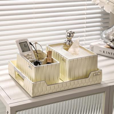 China Light Luxury Fancy Fabric Box Stand Rectangular Style Resin Design Style Rectangular Paper Rack For Hotel Living Room Balcony for sale