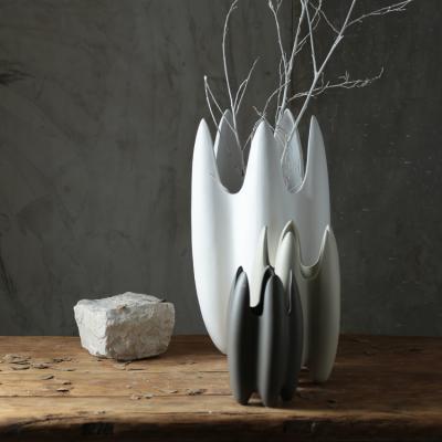 China New contemporary Nordic matte design modern beige stylish ceramic vase home special decor ornament small decorative vases for sale