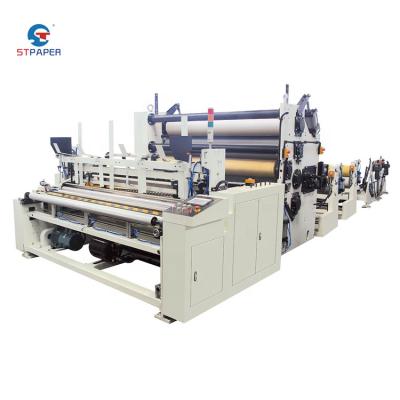 China Hotels CE Certificate Automatic Maxi Roll Toilet Tissue Paper Rewinder Machine for sale