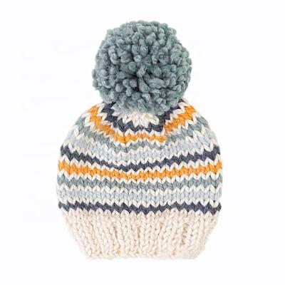 China CHANGRONG COMMON Custom Cute Baby Boy Girl Winter Knitted Beanie Hat for sale