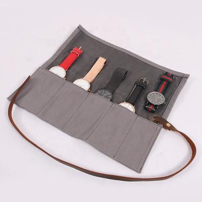 China CHANGRONG Durable Custom Waxed Canvas Travel Watch Best Roll for sale