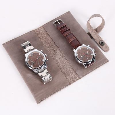 China CHANGRONG Multifunctional Custom Handmade Soft Gray Leather Watch Travel Pocket /Handmade/Durable for sale