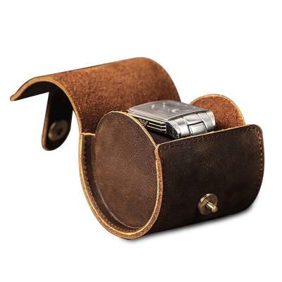 China CHANGRONG Logo Genuine Leather Travel Watch Portable Wholesale Custom Storage Roller for sale