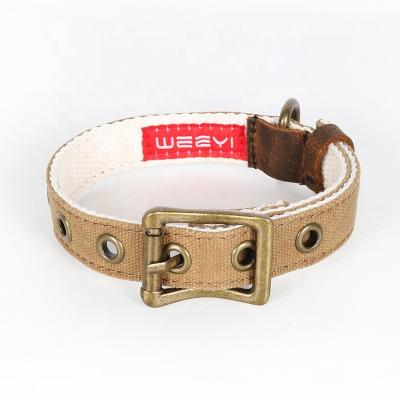 China CHANGRONG Dogs Custom Personalized Canvas Dog Accessories Adjustable Durable Collar for sale