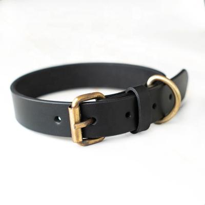 China CHANGRONG Dogs Custom Engraved Logo Personalized Leather Dog Collar for sale