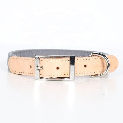 China CHANGRONG Custom Made Small Medium Large Vegan Dogs Canvas Genuine Leather Adjustable Dog Collar for sale