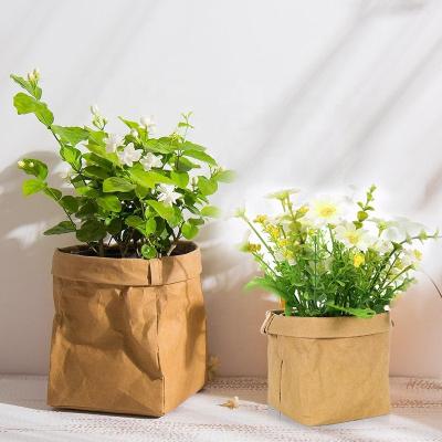 China CHANGRONG Kraft Reusable Custom Eco Friendly Washable Paper Flower Pot Bag for sale