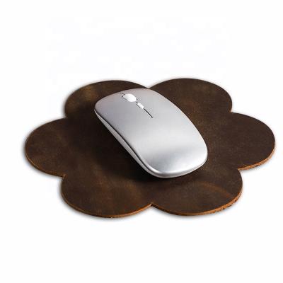 China CHANGRONG Vintage Genuine Leather Custom Thick Durable Mouse Pad for sale