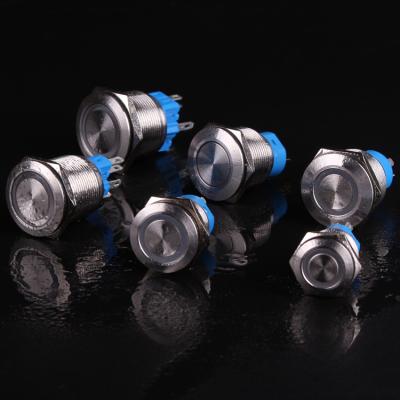 China Momentary Control 12v Warning Light Lamp Dash Panel Metal Industrial 22mm Led Push Button Switch On For Car Yacht Boat for sale