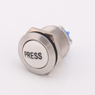 China Industrial Stainless Control 19mm Screw Terminal Steel Industry / Household Metal Push Button Switch With Anodized Buttons for sale