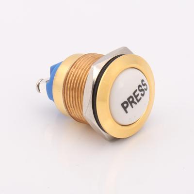 China Industrial Control 19mm Latching Type On-Off Switch Push Button 1no1nc Metal Normally Open Ceramic Switch for sale