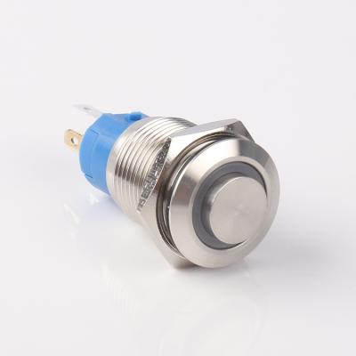 China Industrial Control Led Latching 16mm Ring Lihgted 5 Pin Metal Waterproof RGB Led Push Button Switch for sale