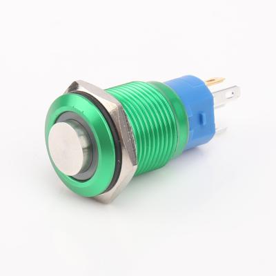 China Industrial Plastic Waterproof Switch Ip67 Reset Button Mini Push Button Switch 16mm Colorful Metal Shell Control Shell for sale