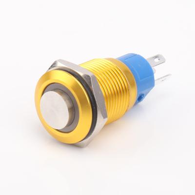 China Mini Industrial Control Push Button Switch 16mm Anodic Oxidation Colorful Push Button Switch Waterproof for sale