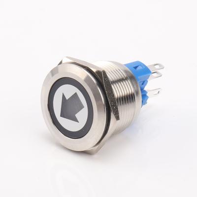 China 22mm Momentary Or Latching Directional Symbol Control Baijin Industrial Metal Push Button Switch Customized Push Button On With Led for sale