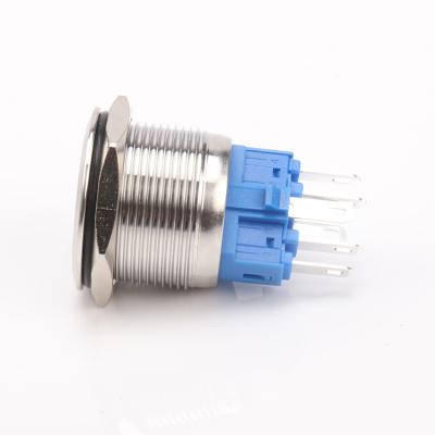 China Control 25mm 1no1nc Led Fan Ip67 Industrial Illuminated Symbol Customized Switch 3a Metal Momentary Push Button Switch for sale