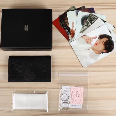 China KPOP Bangtan Boys Wholesale KPOP Idol Goods Bangtan Boys Fan Engraved Silver Ring With Box for sale