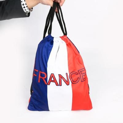 China Waterproof Flag Backpack Soccer Bag Drawstring Bag Fan Backpack World Cup Fan Sports Souvenir Backpack for sale