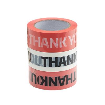 China Waterproof Hot Selling White Black/Bottom Heavy Duty Pink THANK YOU Packing Tape Cartoon Printing Box Sealing Tape for sale