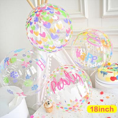 China Advertising Toy Printed Color Bobo Balloon Children's Birthday Decoration Transparent Bobo Balloon for sale