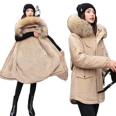 China Reversible Plus Size Winter Wear Women Plus Size Jacket Coat Parka Solid Color Windproof Outerwear for sale