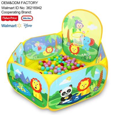 China Polyester Fabrics Baby Activity Center, Kids Soft Waterproof Jungle Ball Pit and Play Tent with 25 Pcs Ocena Balls for sale