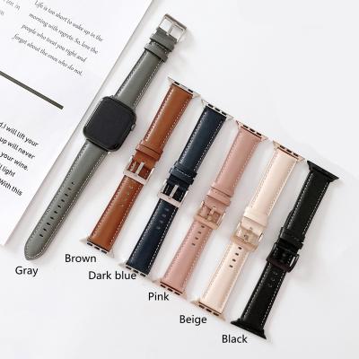 China Leather Watch Strap For Apple Watch Band Top Selling Genuine Leather Watch Strap For Apple Watch Band, Smart Watch Band For iwatch Series 6 Se for sale