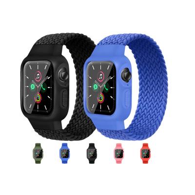 China New Braided Fabric Loop Solo Band With Case Protector For Apple Watch 6/SE Strap For Watch Sport Nylon Watch Bands for sale