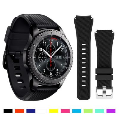 China For Samsung Gear S3 Frontier Classic Silicone Strap For Galaxy Watch 3 45mm Sports Strap Band Buckle For Samsung Galaxy 46mm Gear S3 Wrist Band for sale