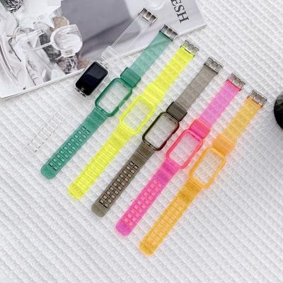 China Transparent Silicone Watch Band Strap+Case For Huawei Honor Band 6 TPU Strap Band Protector Cover Clear Clear For Huawei Band 6 for sale