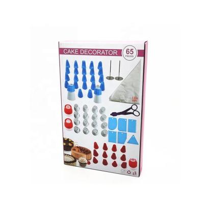 China Sustainable Cake Decorating Tool Kit Nozzles Set 65pcs With Box SW-BS962 for sale